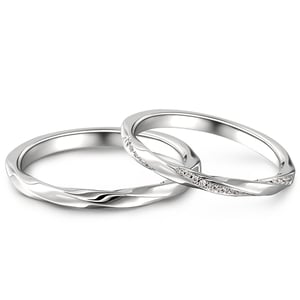 Jeulia "Love Entwined" Sterling Silver Couple Rings