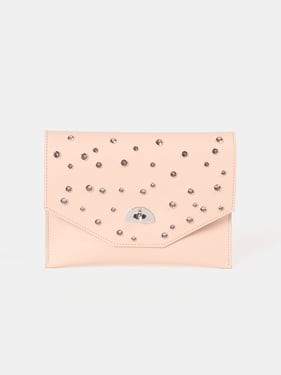 The Twist Lock Pouch - Cloud Pink with Swarovski® Crystals