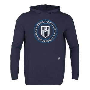 Men's Levelwear USMNT Soccer House Relay Navy Long Sleeve Hooded Tee / 2X
