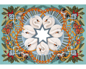 Seven Swans awimming