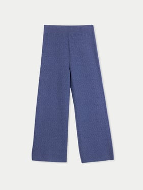 Wide-Leg Ajour Knit Cashmere Pants - 2XL / crown blue / WK1036-1371/0000