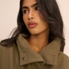 Khaki Funnel Neck Corby Utility Jacket
