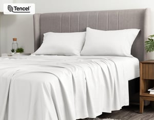 QE Home 350TC BeechBliss TENCEL™ Modal Sheet Set in White, Queen