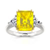 Jeulia Emerald Cut Three Stone Sterling Silver Ring