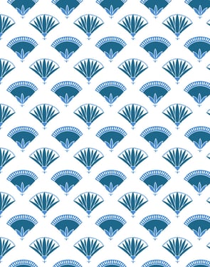 Lotus Papyrus' Wallpaper by Tea Collection - Cadet Blue - Traditional / 27 in. x 27 ft.
