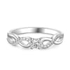 Jeulia Round Solitaire Infinity Ring Twist Design Sterling Silver