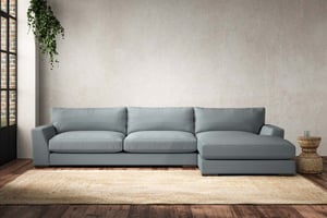 nkuku Guddu Right Hand Chaise Sofa | Make To Order | Grand | Recycled Cotton Horizon