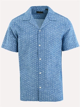 Jack & Jones Regular Fit Linen Shirt - Chambray Blue - XL
