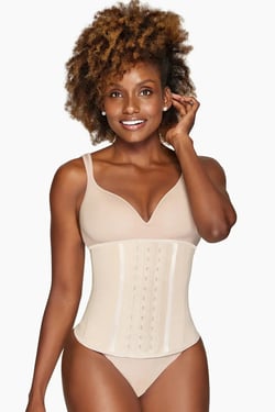 Corset Belt Short Latex - Nude / 5XL
