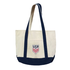 US Soccer Logo Canvas Tote with Colored Strap