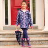 Girls Silver Ribbon Zip-Up Rain Jacket