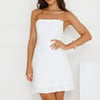 Luxe Illusion Strapless Mini Dress White