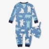 Baby Blue Polar Bears Sleeper & Hat
