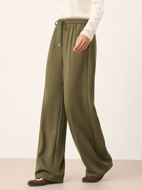 Drawstring Wide Leg Pants CHELSEA - Mossy Green / XXL