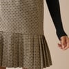 Beige Check Drop Waist Shift Dress