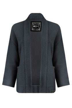 Weird Fish Santosh Macaroni Kimono Cardigan Navy Size 10