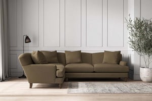 nkuku Deni Large Right Hand Corner Sofa | Make To Order | Brera Linen Chesnut | No Colour