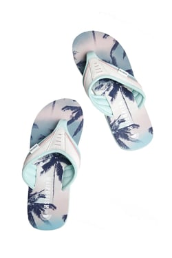 Weird Fish Thurleston Printed Flip Flops Aqua Marine Size 4