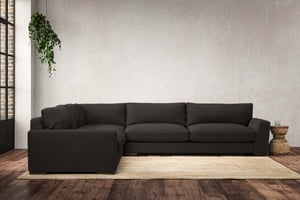 nkuku Guddu Left Hand Corner Sofa | Make To Order | Grand | Brera Linen Espresso