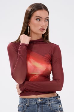 AKIRA Sunshine Lover Mesh Long Sleeve | Size 1X