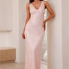 Glittering Magic Sequin Maxi Dress Pink