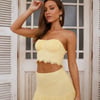 Little Details Strapless Crop Top Yellow
