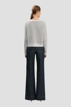 Victoria Beckham Constance Sweatshirt In Grey Marl - XL - Womens