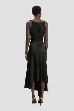 Victoria Beckham Posy Midi Dress In Black - 14 - Womens