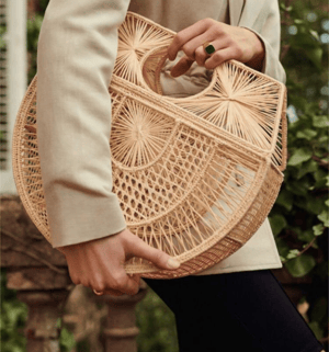 Sunny Days Handwoven Iraca Purse - Large / Natural