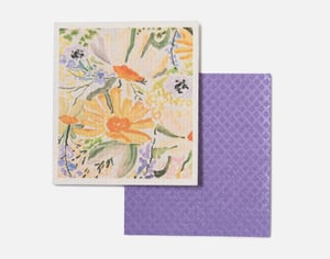 QE Home Swedish Dishcloths in Wildflower (Set of 2), Scenic, Purple