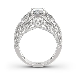 Jeulia Vintage Lace Design Round Cut Sterling Silver Ring