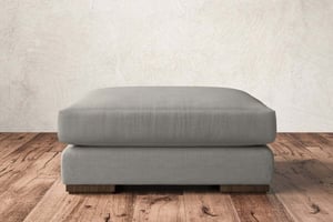 nkuku Guddu Large Dining Footstool | Make To Order | Brera Linen Smoke | No Colour