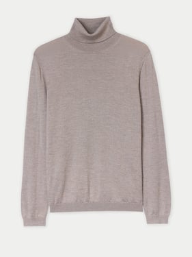 Cashmere Silk Turtleneck Sweater - L / taupe / WK1061D-7127/0000