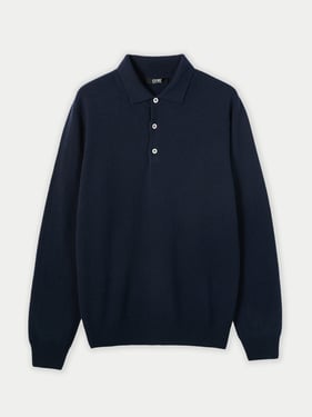 Essential Cashmere Polo Sweater - 3XL / Navy / MK06-1479