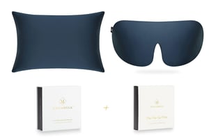 Midnight Blue Pure Silk Sleep Gift Set - Standard Pillowcase