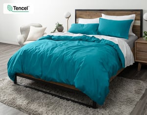 QE Home Hemp Touch Duvet Cover, TENCEL™ Lyocell in Lake Blue, King