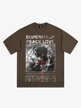 Thesupermade Gangsta Rapper Oversize Graphic T-shirt  - 1990 - Brown / 2XL
