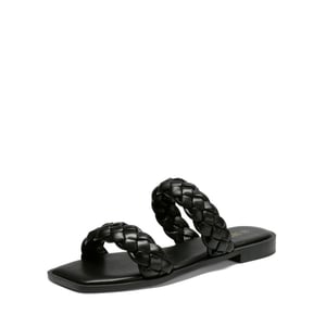 DREAM PAIRS Two Straps Square Toe Braided Flat Sandals