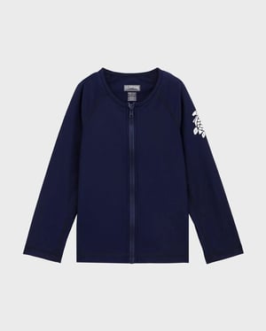 Vilebrequin - Kids Zipper Long Sleeves Rashguard Solid - Rashguard - Glassy-z - Blue - Size 4