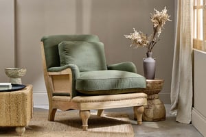 nkuku Abe Deconstructed Linen Armchair | Seating | One Size | Olive