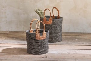 nkuku Indra Coil Basket | Storage | Small | Charcoal