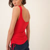 Red Ruched Side Tie Top