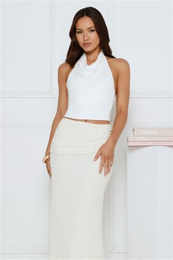 Crème Dream Halter Top White
