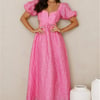 Softly Enchanted Midi Dress Fuchsia