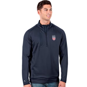 Men's Antigua USWNT Generation 1/4 Zip Navy Pullover / 2X