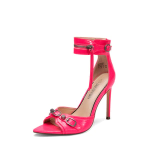 DREAM PAIRS Pointed Toe Moto Inspired Stiletto Heel Sandals