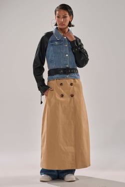 AKIRA City Slicker Mixed Media Trench Coat | Size Small