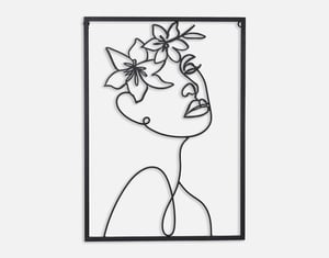 QE Home Harmony Metal Linework Wall Art, Scenic, White