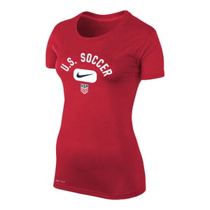 Women's Nike USMNT Arch Dri-Fit Red Tee / XL