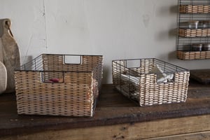 nkuku Montali Iron & Rattan Storage Baskets Set Of 2 | Kitchen Storage & Utility | Natural | ()